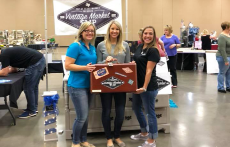 Cheyenne Patnode, Meagan Swenson, and Ashley Wylie smiling at Vintage Market Flip.