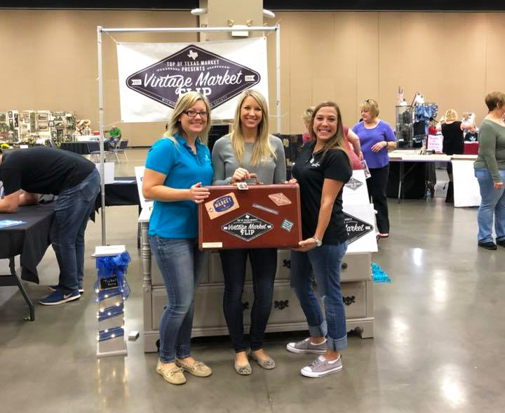 Cheyenne Patnode, Meagan Swenson, and Ashley Wylie smiling at Vintage Market Flip.